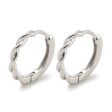 Brass Hoop Earrings EJEW-L211-010H-P-1