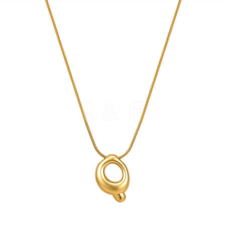 304 Stainless Steel Alphabet Pendant Necklaces for Men and Women GP1122-17-1