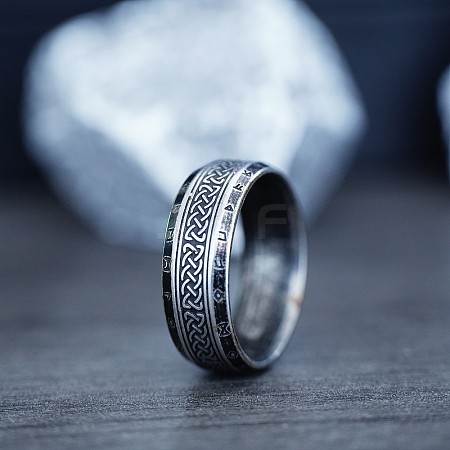 Viking Style Retro 304 Stainless Steel Finger Rings FS-WG40F7A-02-1
