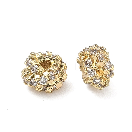 Brass Clear Cubic Zirconia Beads LS-KK-D228-15G-1