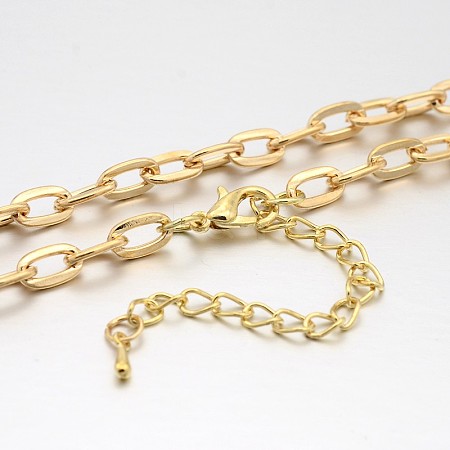 Iron Cable Chains Necklace Making MAK-J009-07KCG-1