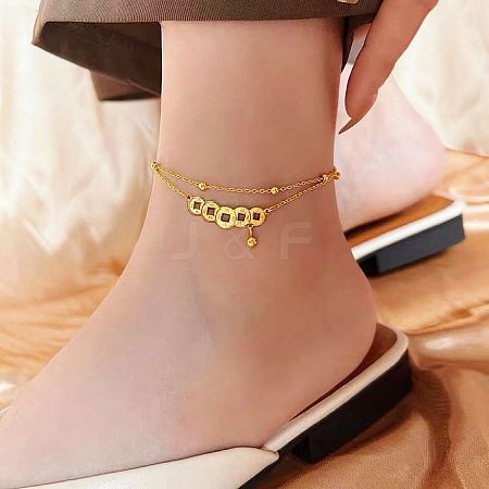 Titanium Steel Charm Anklets for Women WG18C2B-58-1