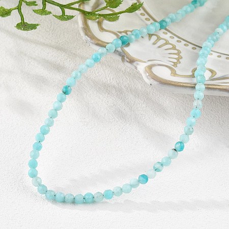 Natural Amazonite Beaded Necklaces NJEW-K114-B-A07-1