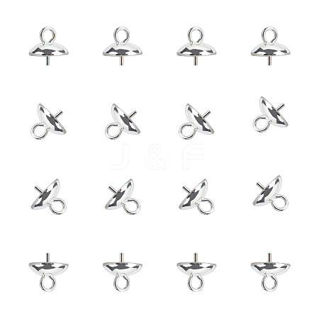 Ion Plating(IP) 304 Stainless Steel Cup Pearl Peg Bails Pin Pendants STAS-UN0009-03S-1