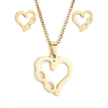 304 Stainless Steel Jewelry Sets SJEW-D094-04G-1