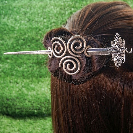 Antique Silver Viking Hair Sticks Hair Pin PW-WG2F806-17-1