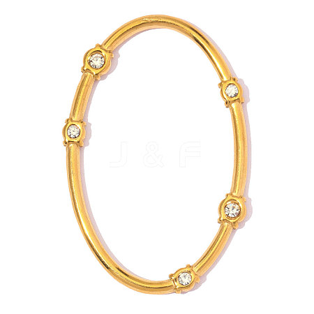 304 Stainless Steel with Crystal Rhinestone Pendants RB-OY001-80G-02-1