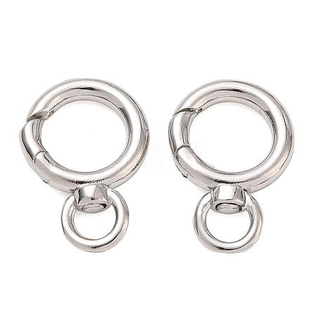 Rack Plating Brass Spring O Ring Clasps with Swivel Ring KK-CBAB1AF-09P-1