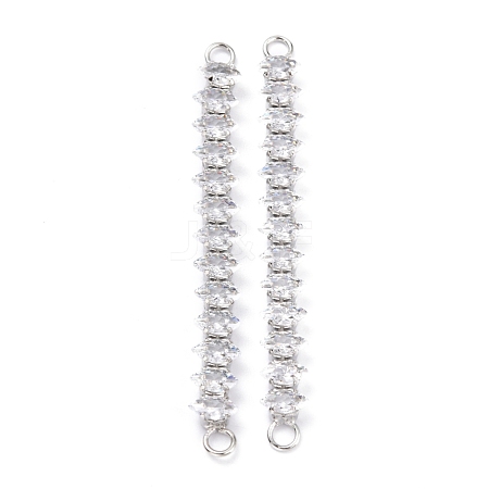 Brass Clear Horse Eye Cubic Zirconia Links Connectors ZIRC-G170-21P-1