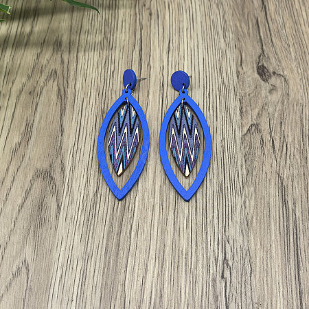 Wood Stud Dangle Earrings WG18F0D-02-1