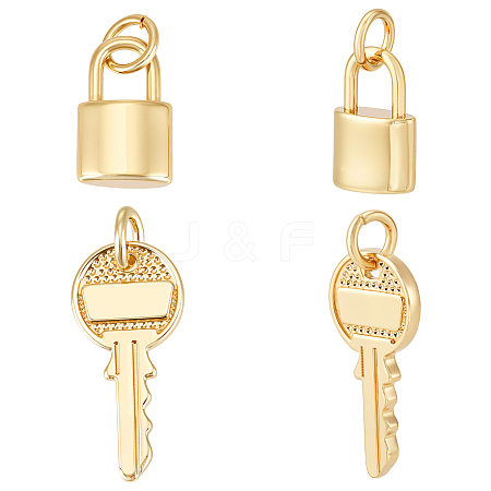 24Pcs 2 Styles Brass Pendants KK-WR0001-49-1