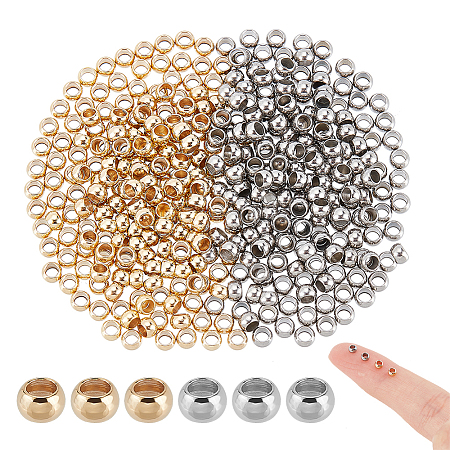 Unicraftale 400Pcs 2 Styles 304 Stainless Steel Spacer Beads STAS-UN0039-11-1