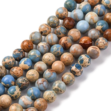 Dyed Natural Regalite/Imperial Jasper/Sea Sediment Jasper Beads Strands G-B124-C02-15-1