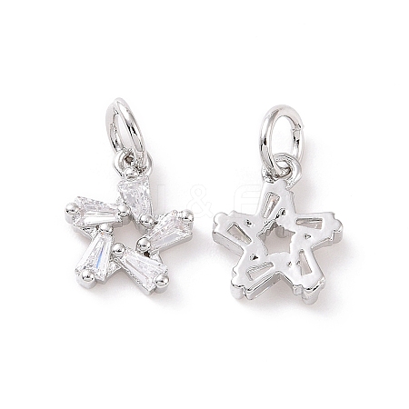 Star Brass Micro Pave Clear Cubic Zirconia Charms KK-G435-43P-1
