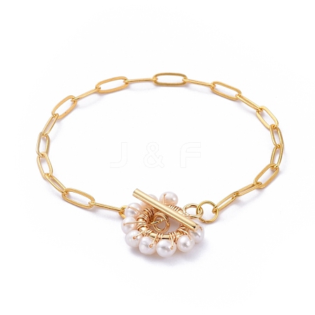 Brass Paperclip Chain Bracelets BJEW-JB05271-1