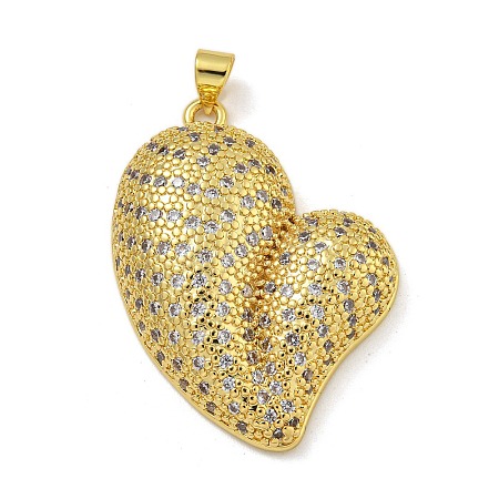 Rack Plating Brass Micro Pave Cubic Zirconia Pendants KK-I718-19C-G-1