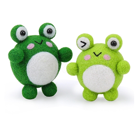 DIY 2Pcs Frog Needle Felting Kits for Beginner PW-WGA9C6C-01-1