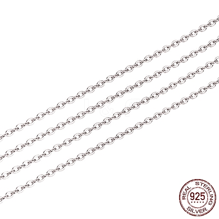Rhodium Plated 925 Sterling Silver Cable Chain STER-WH0011-04P-1