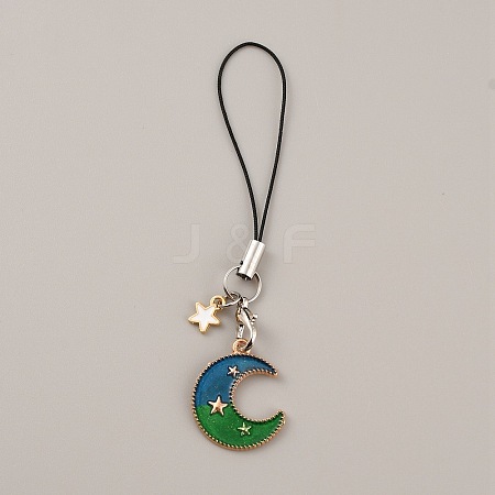 Cute Cartoon Planet Alloy Enamel Mobile Straps Lanyards HJEW-WH0068-07E-1