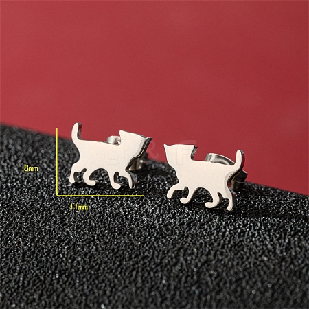 Non-Tarnish Stainless Steel Stud Earrings PW-WG95520-18-1