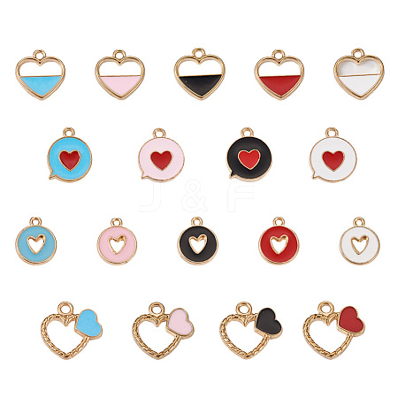 Cheriswelry 72Pcs 18 Style Alloy Enamel Charms & Pendants ENAM-CW0001-11-1