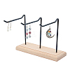 1-Tier 3-Row Wood Jewelry Display Stands EDIS-WH0016-009A-1