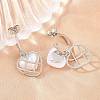 Valentine's Day Heart Brass Micro Pave Clear Cubic Zirconia Dangle Stud Earrings EJEW-Z164-04P-2