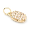 Brass Clear Cubic Zirconia Charms ZIRC-B010-03G-3