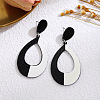 Acrylic Stripe Dangle Stud Earrings FS-WG5637F-02-2