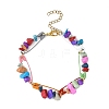 Synthetic Turquoise Chip Beaded Bracelets for Women BJEW-JB12783-2
