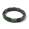 Natural Ruby in Zoisite Bead Stretch Bracelets for Women Men BJEW-C097-02A-15-2
