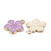 Light Gold Plated Alloy Enamel Pendants ENAM-R136-17-4