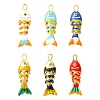 6Pcs 6 Colors Rack Plating Brass Pendants KK-CJ0005-78-1