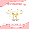 2Pcs 2 Colors 304 Stainless Steel Cuff Bangles BJEW-GO0001-20-2