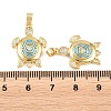 Brass Clear Cubic Zirconia Enamel Pendants KK-E800-06A-G-3