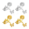 4Pcs 2 Colors Brass Micro Pave Clear Cubic Zirconia Cuff Earrings EJEW-HY0001-26-1
