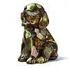 Dog Assembled Natural Bronzite & Synthetic Imperial Jasper Model Ornament G-N330-61-2
