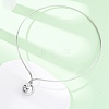 201 Stainless Steel Ball Charm Rigid Choker Necklaces for Women NJEW-Z098-05P-4