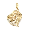 Brass Micro Pave Clear Cubic Zirconia European Dangle Charms KK-C263-05G-1