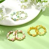 6Pcs 3 Colors Natural Gemstone Finger Rings RJEW-JR01049-1