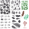 CRASPIRE 4Pcs 4 Styles Plant Clear Silicone Stamps DIY-CP0009-77-1