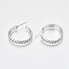 Brass Half Hoop Earrings KK-R117-054P-NF-2