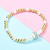 Brass Beaded Stretch Bracelets for Women BJEW-G736-03A-2