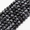 Natural Snowflake Obsidian Beads Strands G-G736-06-4mm-1