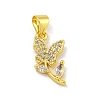 Rack Plating Brass Micro Pave Cubic Zirconia Pendants KK-C074-02G-02-1