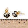 Brass Enamel Stud Earrings EJEW-P301-03G-3