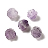 Natural Amethyst Carved Flower Beads G-O156-B-37-1