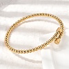 304 Stainless Steel Round Beaded Bangles for Women BJEW-D436-01G-3
