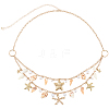1Pc Starfish Shell Alloy & Resin & Natural Shell Double Layer Tassel Summer Beach Waist Chains for Sexy Bikini AJEW-CY0001-94-1