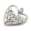 Rack Plating Brass Micro Pave Cubic Zirconia Pendants KK-C044-19P-2